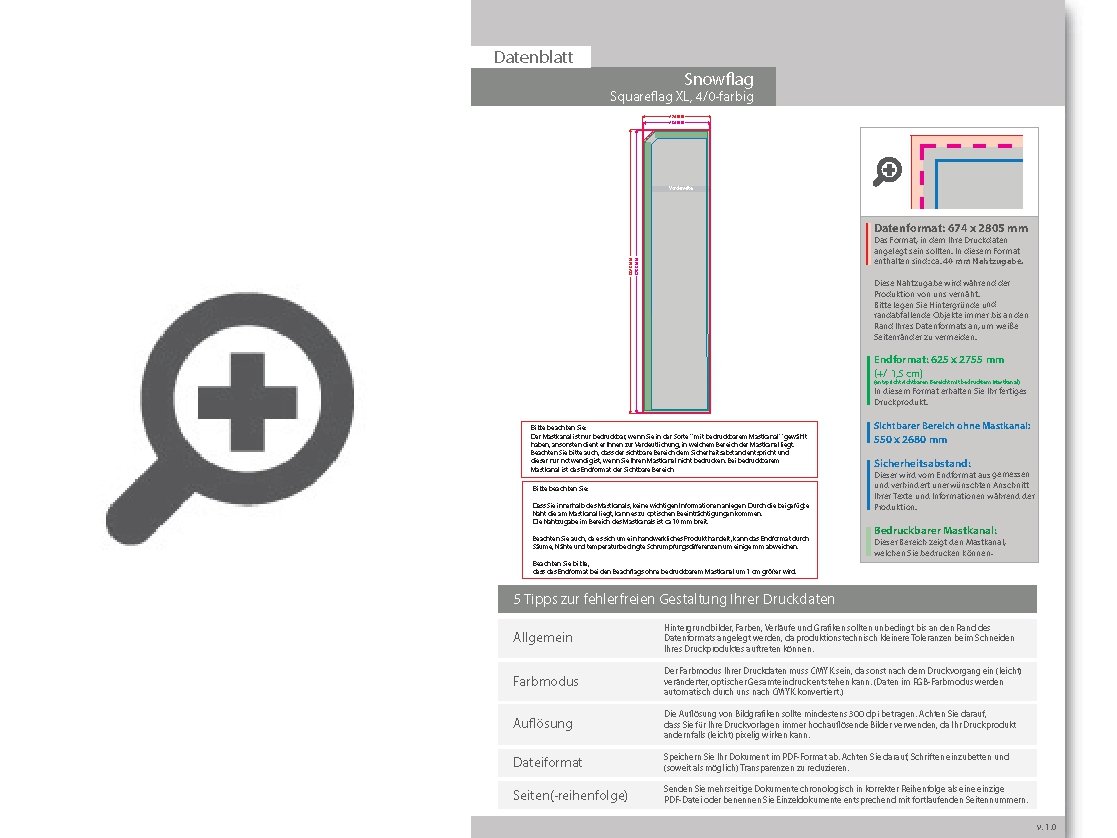 Product Bild snowflag_premium-square_xl__4_0-farbig_bedruckt_inkl__gest__nge_und_12-kg-metallbodenplatte