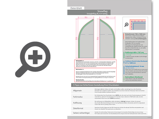 Product Bild snowflag_premium-straight_medium__4_4-farbig_bedruckt_inkl__gest__nge_und_kreuzfu__+wassertank